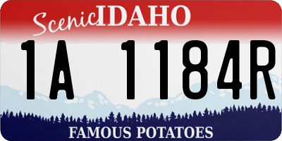 ID license plate 1A1184R
