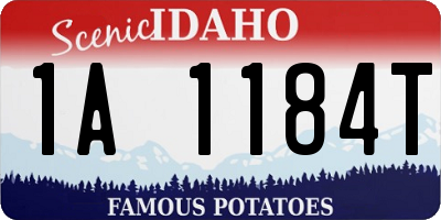 ID license plate 1A1184T