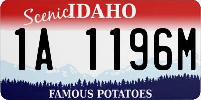 ID license plate 1A1196M