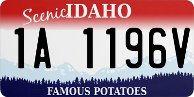 ID license plate 1A1196V