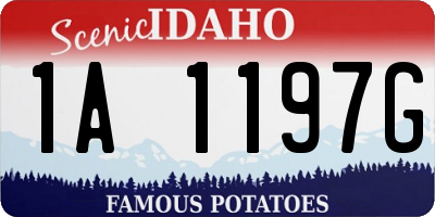 ID license plate 1A1197G