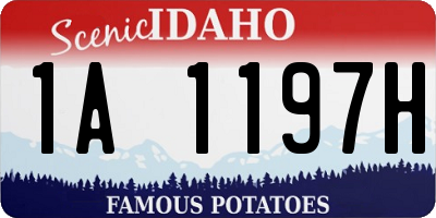 ID license plate 1A1197H