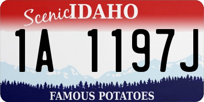 ID license plate 1A1197J
