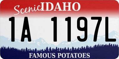 ID license plate 1A1197L