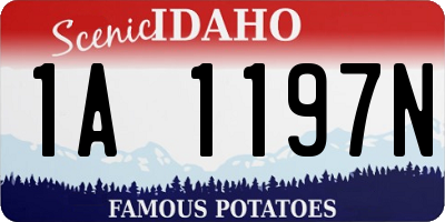 ID license plate 1A1197N