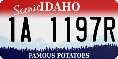 ID license plate 1A1197R
