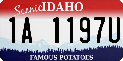 ID license plate 1A1197U
