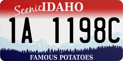 ID license plate 1A1198C