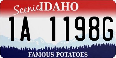 ID license plate 1A1198G
