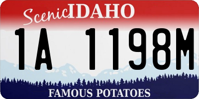 ID license plate 1A1198M