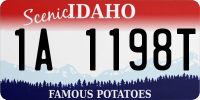 ID license plate 1A1198T