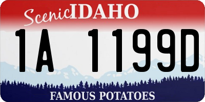 ID license plate 1A1199D