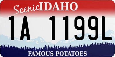 ID license plate 1A1199L