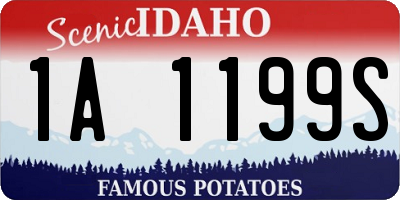 ID license plate 1A1199S
