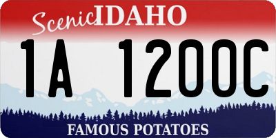 ID license plate 1A1200C