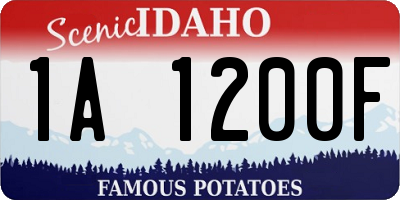 ID license plate 1A1200F