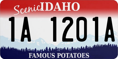 ID license plate 1A1201A