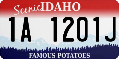 ID license plate 1A1201J
