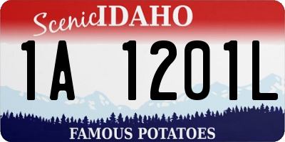 ID license plate 1A1201L