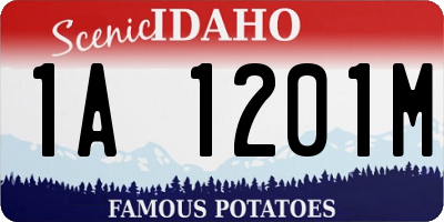 ID license plate 1A1201M