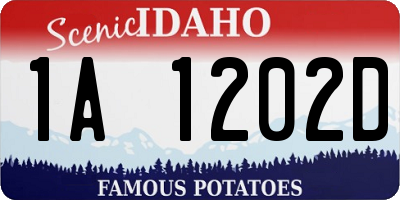 ID license plate 1A1202D