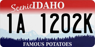 ID license plate 1A1202K