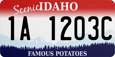 ID license plate 1A1203C