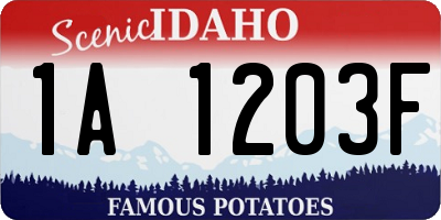 ID license plate 1A1203F