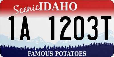 ID license plate 1A1203T