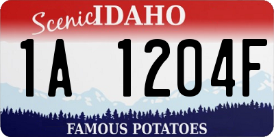ID license plate 1A1204F