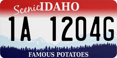ID license plate 1A1204G