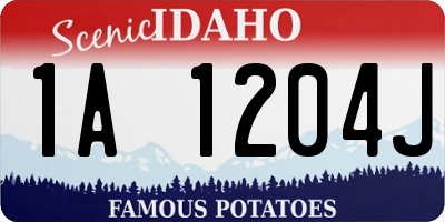 ID license plate 1A1204J