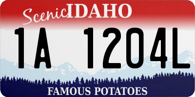 ID license plate 1A1204L