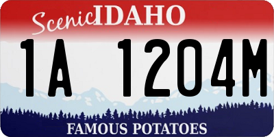 ID license plate 1A1204M