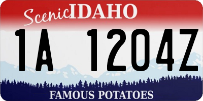 ID license plate 1A1204Z