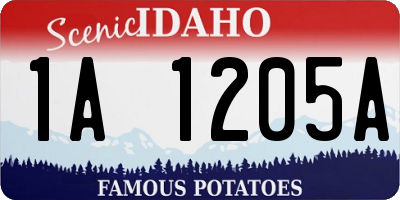 ID license plate 1A1205A