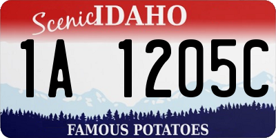 ID license plate 1A1205C