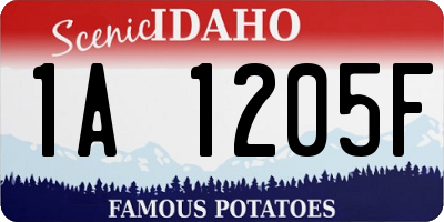 ID license plate 1A1205F