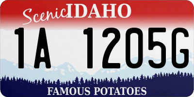 ID license plate 1A1205G