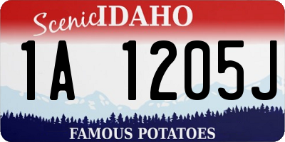 ID license plate 1A1205J
