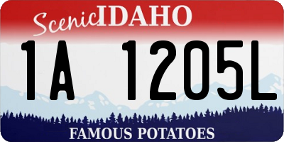 ID license plate 1A1205L