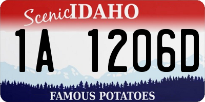 ID license plate 1A1206D