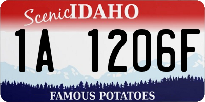ID license plate 1A1206F
