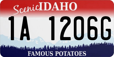 ID license plate 1A1206G
