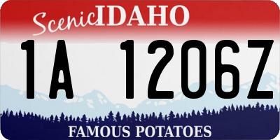 ID license plate 1A1206Z