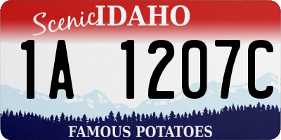 ID license plate 1A1207C