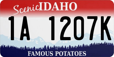 ID license plate 1A1207K