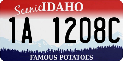 ID license plate 1A1208C