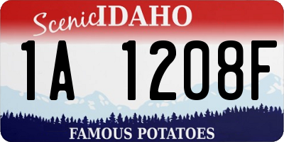 ID license plate 1A1208F