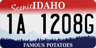 ID license plate 1A1208G